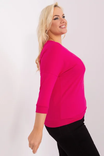 Růžová dámská halenka plus size z bavlny