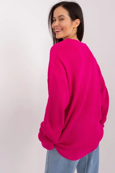 Růžový volný svetr FPrice pro dámy