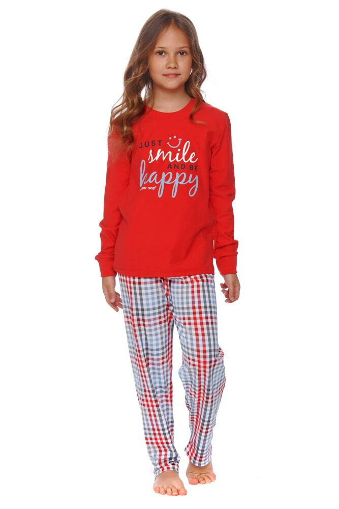 Dívčí pyžamo Flow červené smile Dn-nightwear, červená 122/128 i43_75871_2:červená_3:122/128_