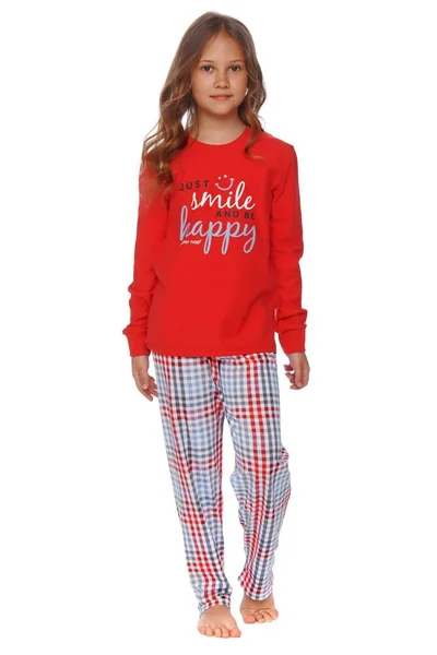 Dívčí pyžamo Flow červené smile Dn-nightwear