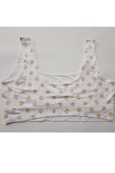 Květinový Crop Top s puntíky od Meméme