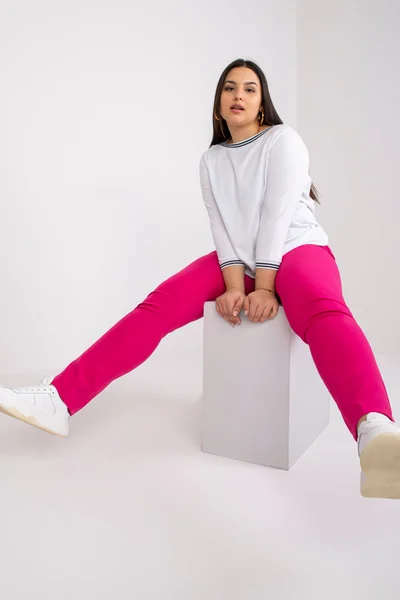 Oversized bílá dámská halenka s žebrováním Fashionhunters