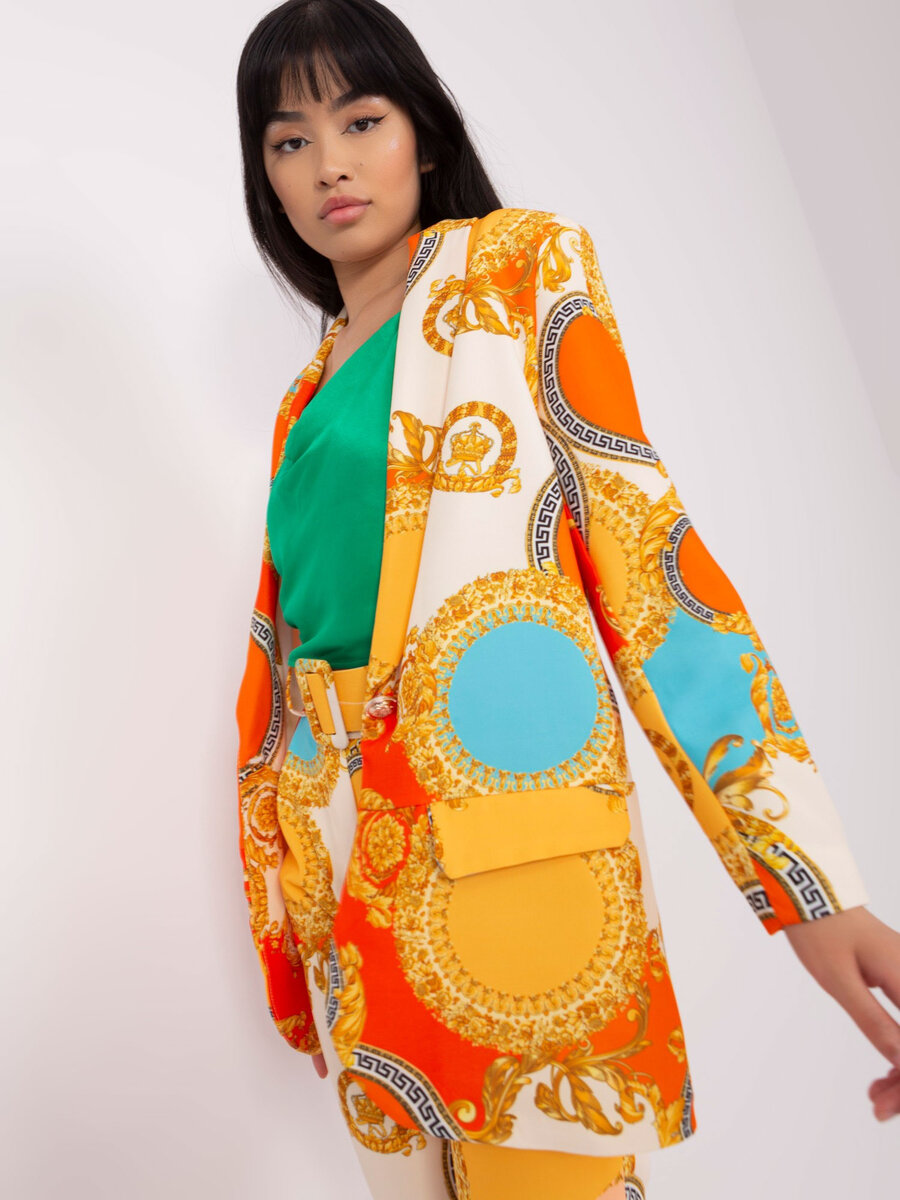 Oranžové elegantní sako s vycpávkami - FPrice DHJ MA, XL i523_2016103411771
