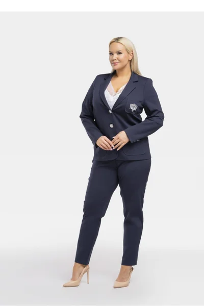 Elegantní dámské plus size sako s ozdobou Karko