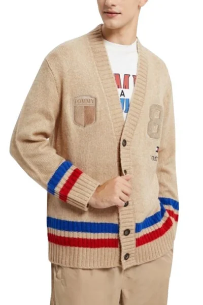 Beige pánský svetr Tommy Hilfiger TJCU Cardigan