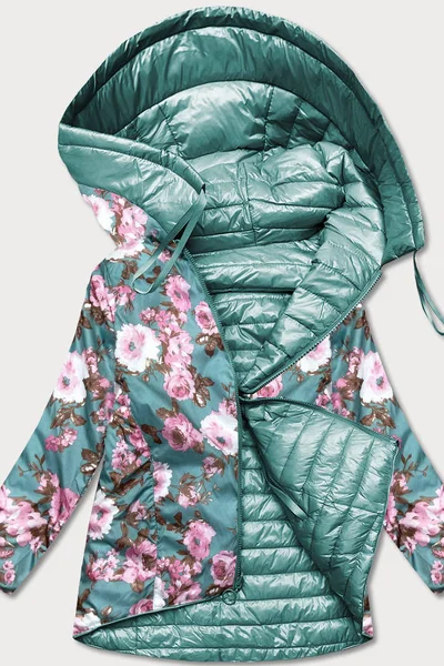 Oboustranná květovaná bunda pro ženy v mátové barvě 24624D CANADA Mountain