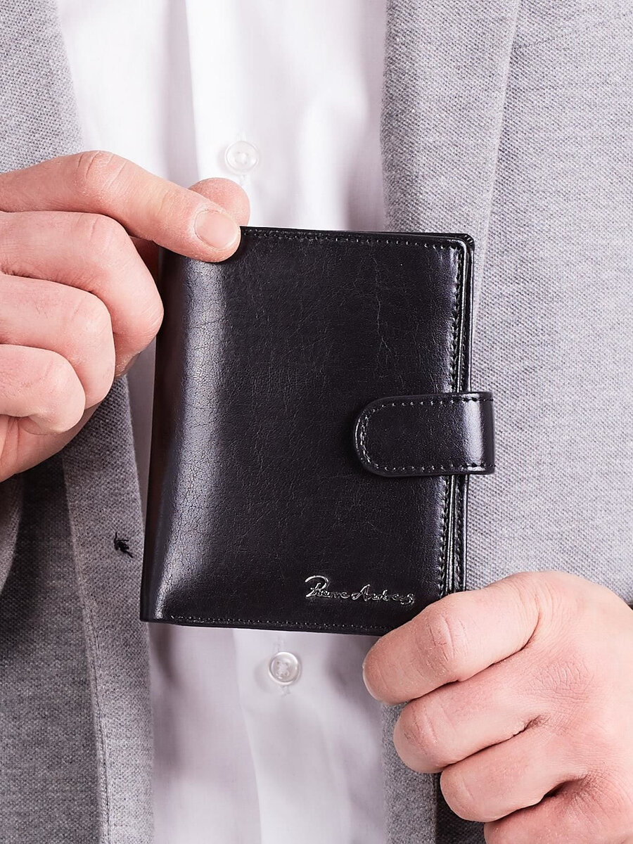 Černá pánská kožená peněženka FPrice, jedna velikost i523_2016101764763