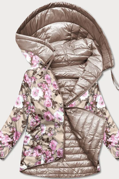 Oboustranná béžová květovaná bunda pro ženy Z0W8 CANADA Mountain