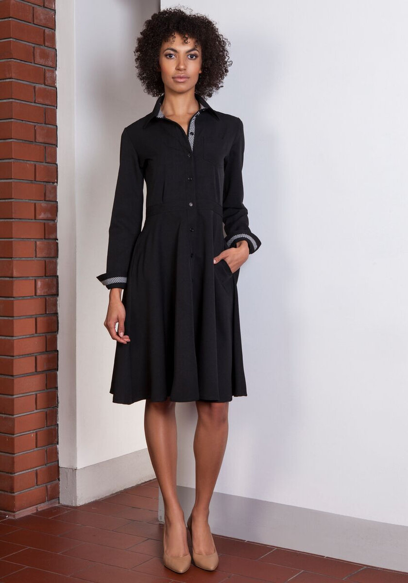 Černé dámské šaty s elastanem - Noir, černá 38 i10_P61819_1:2013_2:34_