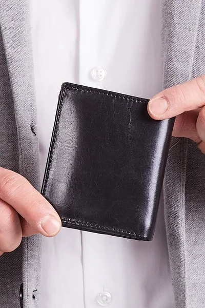 Elegantní černá kožená peněženka FPrice