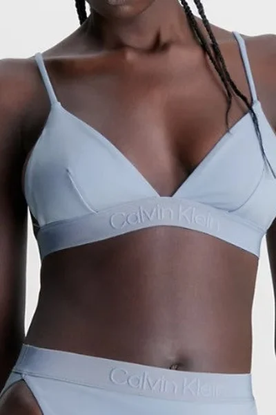 Dámský plavkový top bez kostic - Calvin Klein světle modrý