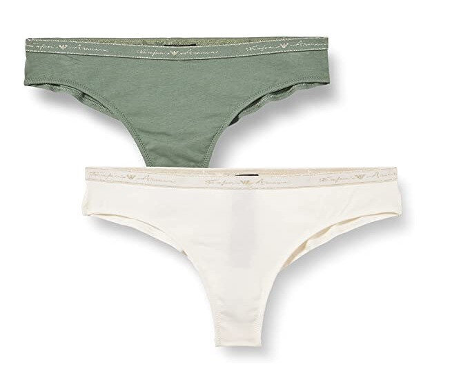 Dámské brazilské kalhotky 2 pack H368 T5A12C - 903 - zelenábílá - Emporio Armani, zeleno-bílá XS i10_P51489_1:398_2:112_