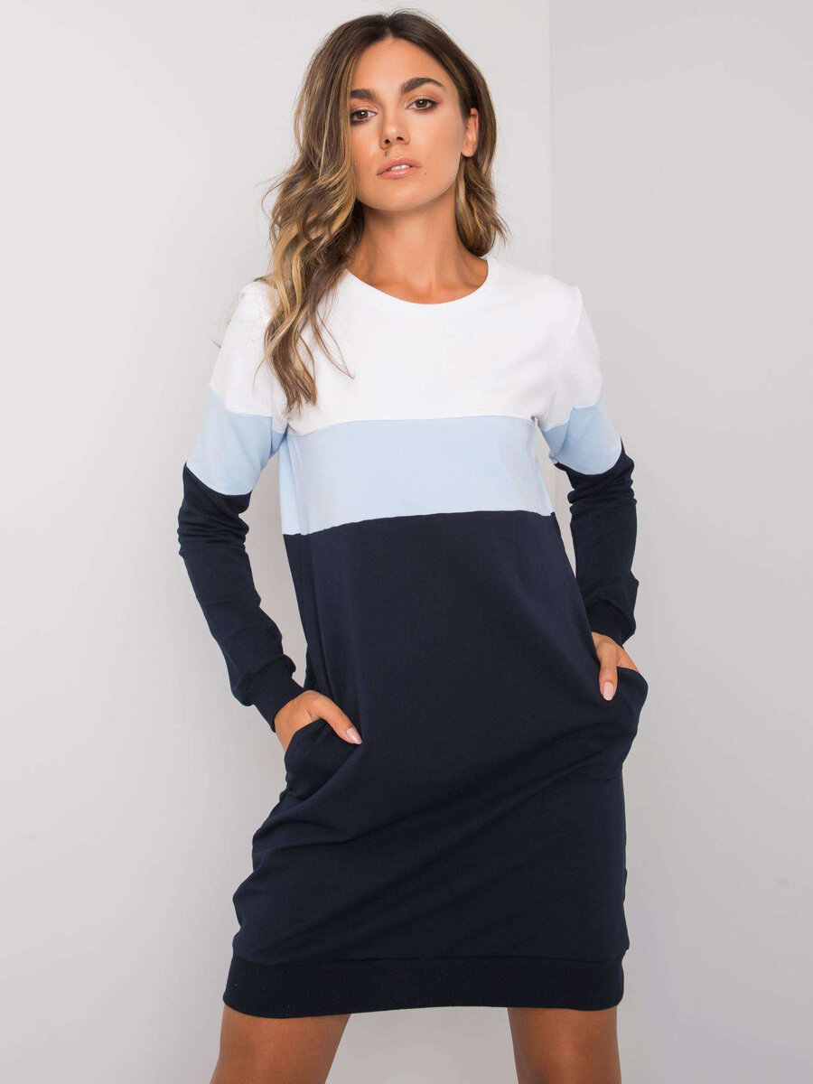 RUE PARIS Námořnické modré teplákové šaty FPrice, M i523_2016103013302