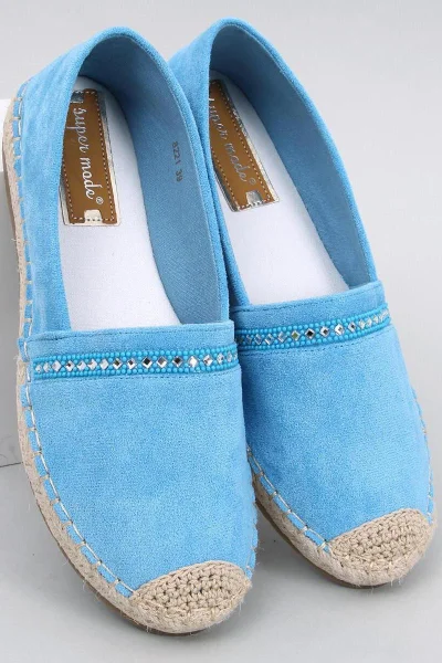 Elegantní Dámské Semišové Espadrilky s Kamennou Aplikací Inello