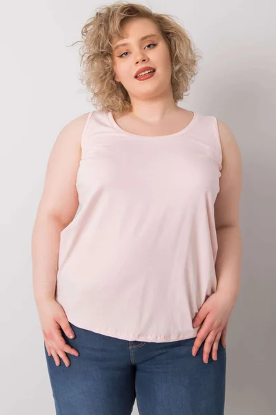 Dámský top Keyla Fashionhunters světle růžový plus size