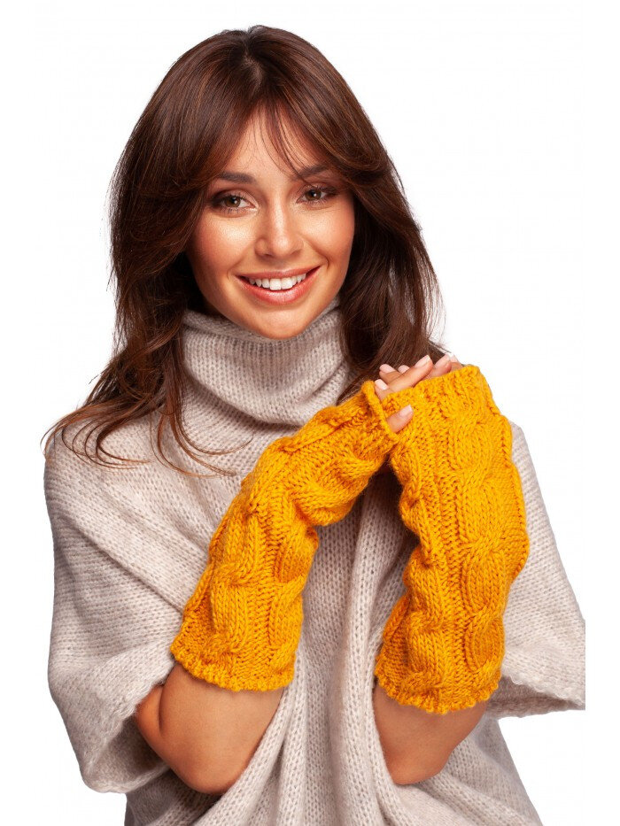 Medové pletené rukavice BE pro dámy - bez prstů, EU UNI i529_27602158195179524