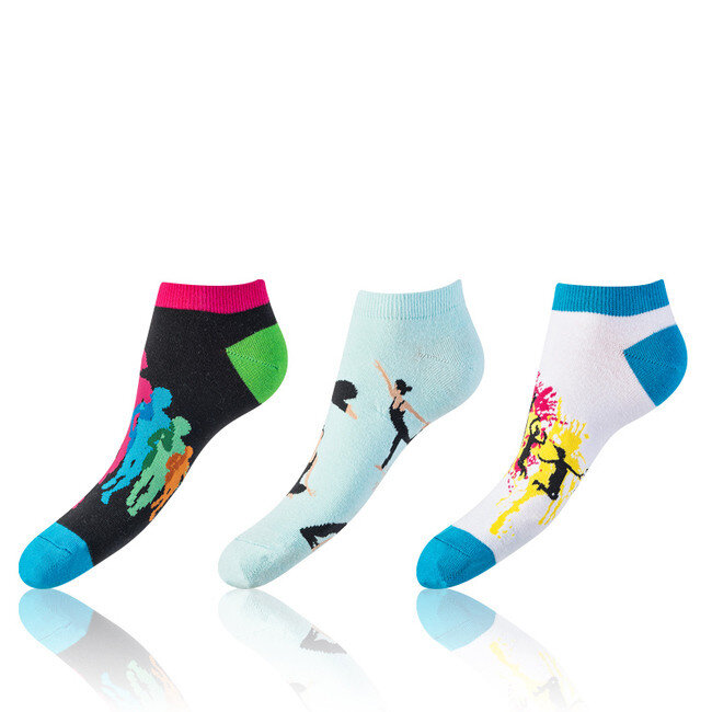 Zábavné nízké crazy ponožky unisex v setu 3 páry CRAZY IN-SHOE SOCKS 3x - Bellinda - modrá, 39 - 42 i454_BE481005-709-42