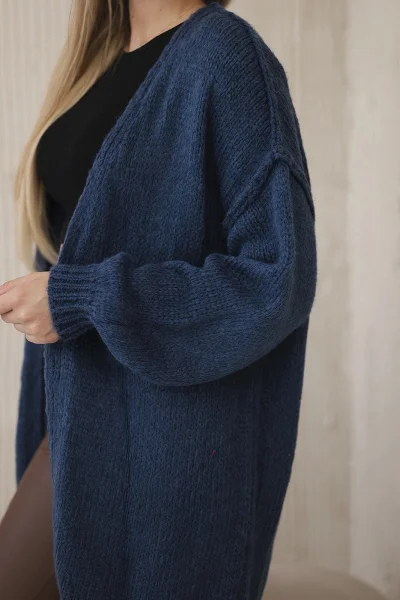 Dámský mohérový svetr Cardigan džínový K-Fashion