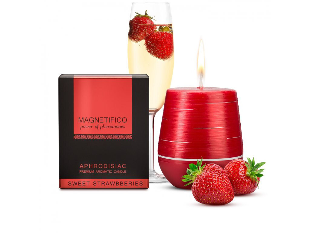 Afrodiziakální vonná svíčka Magnetifico Aphrodisiac Candle Sweet Strawberries - Valavani, červená UNI i10_P27327_1:19_2:114_