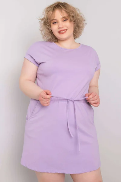 Dámské Plus Size Šaty Kori Světle Fialové Fashionhunters