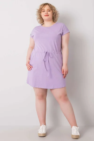 Dámské Plus Size Šaty Kori Světle Fialové Fashionhunters