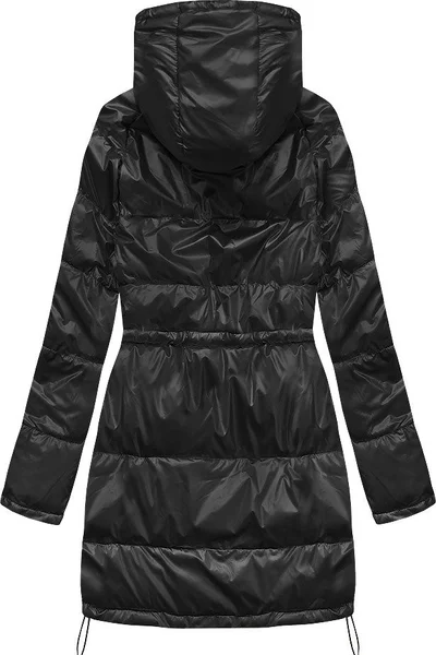Zimní černá bunda s kožešinou - Dvojstranná elegance z Itálie