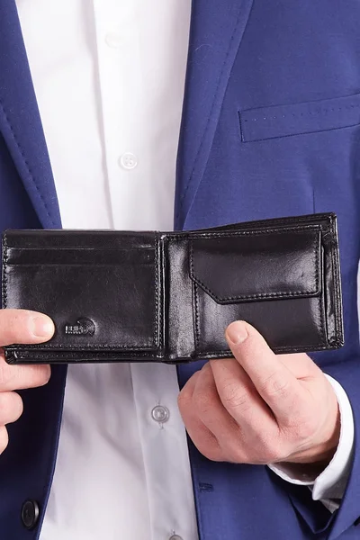 Pánská černá kožená podlouhlá peněženka FPrice