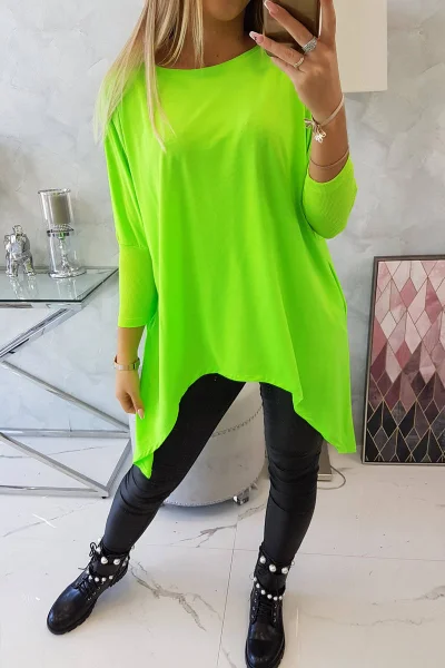 Oversize neonová zelená dámská halenka K-Fashion