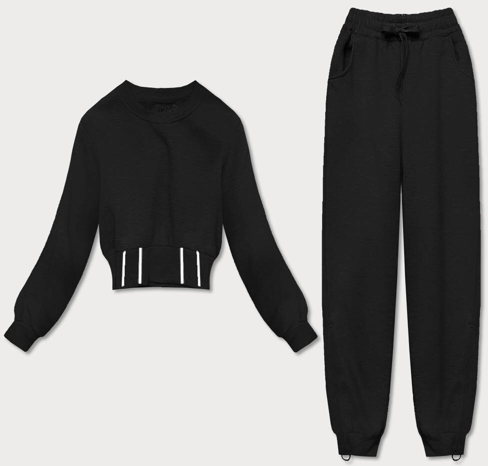 Černý dámský dres - mikina a kalhoty 1Z3 J.STYLE, odcienie czerni XL (42) i392_19956-53