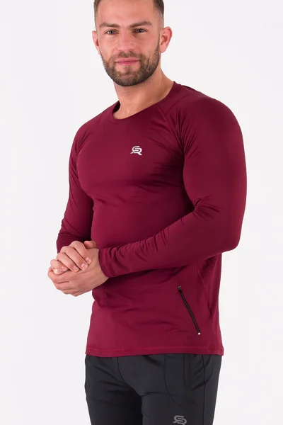 Rough Radical Pánské Tričko Vital Zip LS Burgundská