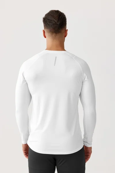 Mužské tričko Radical Vital Zip LS - bílá Rough Radical