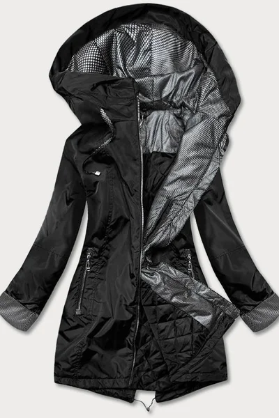Černá bunda pro ženy s ozdobnými manžetami 99XH2 S'WEST