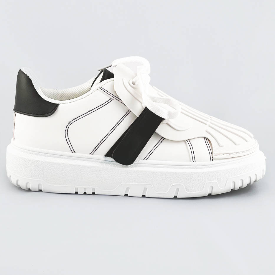 Bílo-černé dámské sportovní boty se zakrytým šněrováním 029 Fairy, odcienie bieli XL (42) i392_20031-21