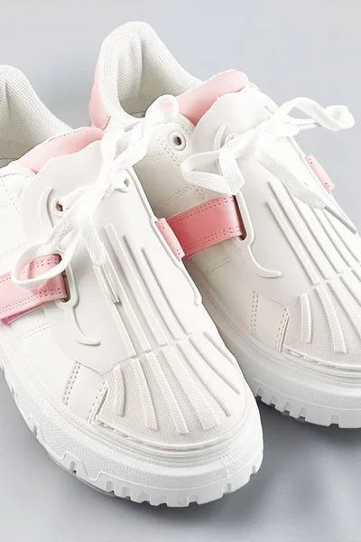 Bílo-růžové dámské sportovní boty se zakrytým šněrováním A3251 Fairy