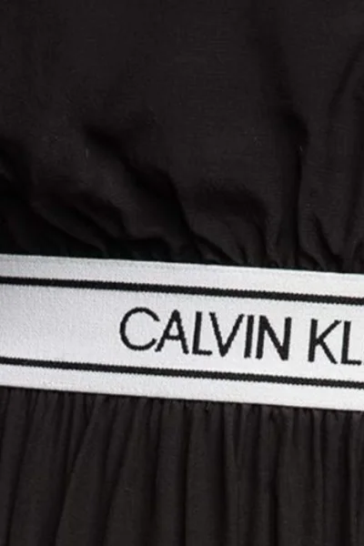 Dámské šaty Calvin Klein černé s logem Jeans