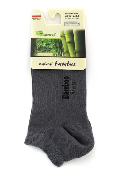 Kotníkové dámské ponožky z bambusového vlákna - Grafitové chlupáče