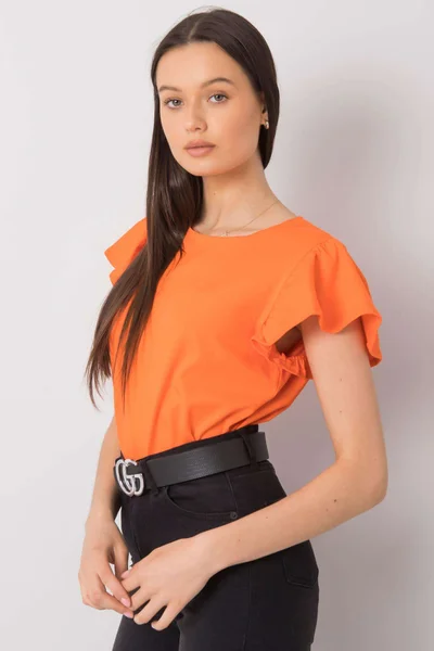 Oranžová bavlněná dámská halenka Fashionhunters