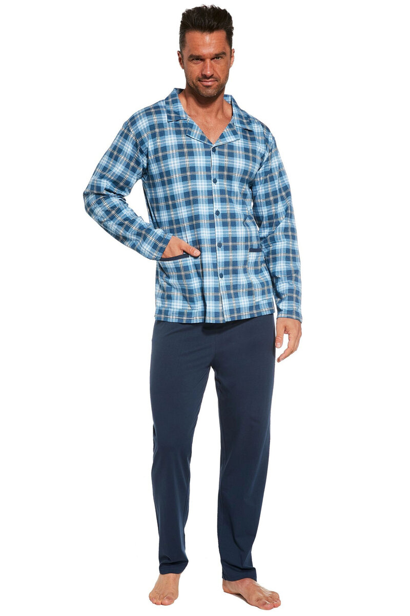 Mužské pohodlné pyžamo v modré barvě, světle modrá XL i41_9999931786_2:světle modrá_3:XL_