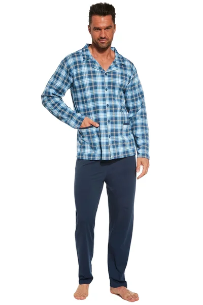 Mužské pohodlné pyžamo v modré barvě