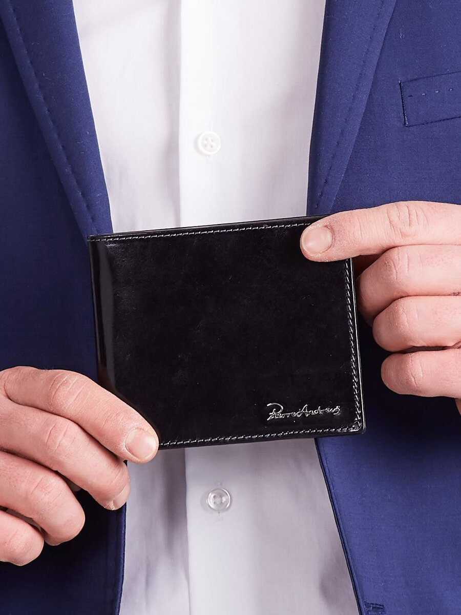 Pánská černá kožená peněženka FPrice, jedna velikost i523_2016101764503