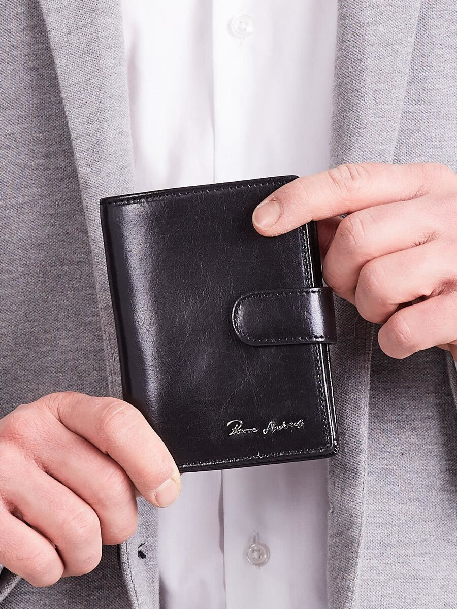 Černá elegantní pánská kožená peněženka FPrice, jedna velikost i523_2016101764572