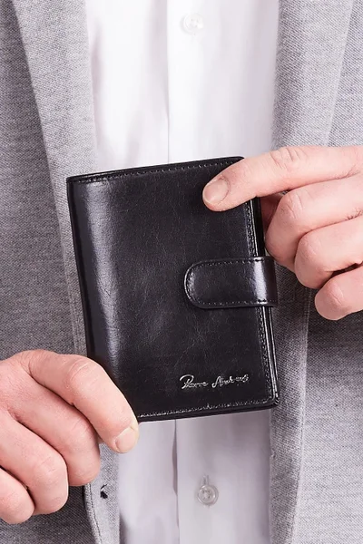 Černá elegantní pánská kožená peněženka FPrice