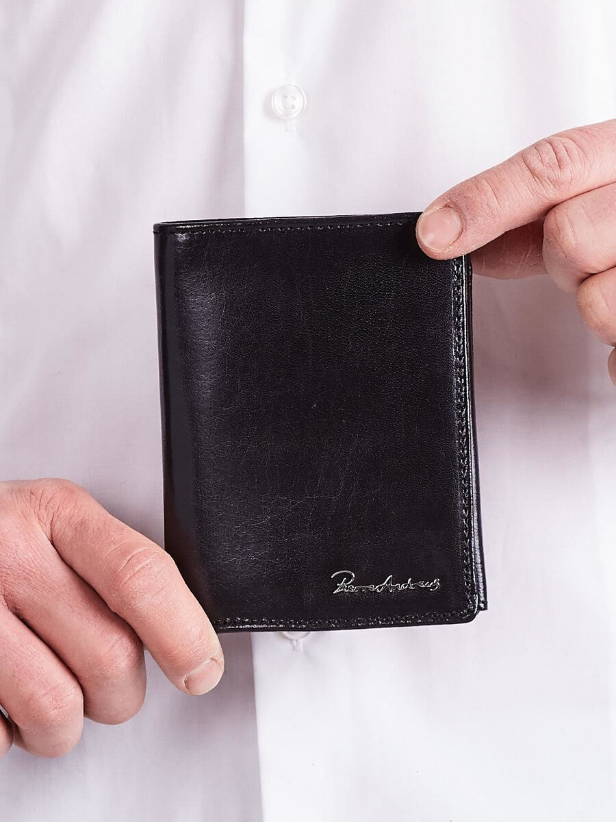 Pánská vertikální černá kožená peněženka FPrice, jedna velikost i523_2016101764589