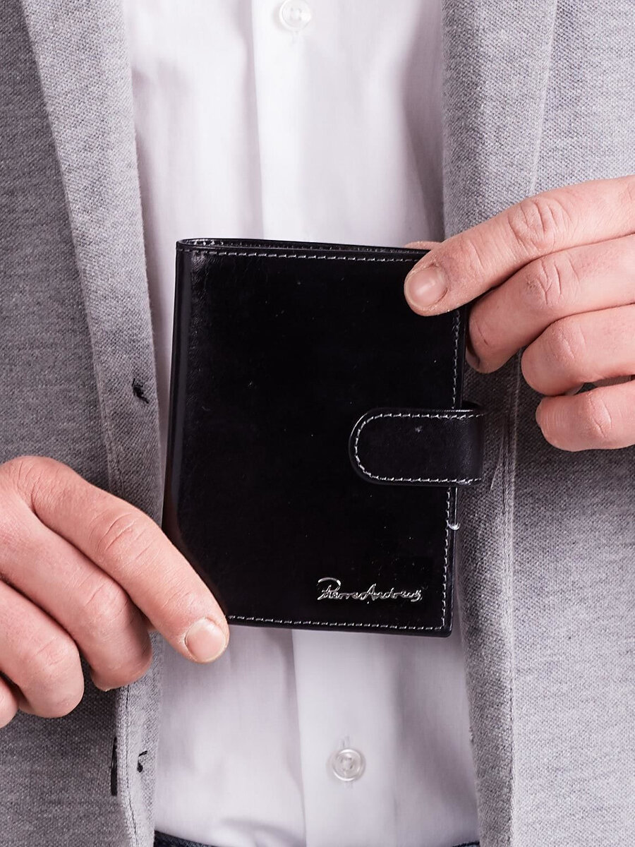 Elegantní pánská černá kožená peněženka FPrice, jedna velikost i523_2016101764473