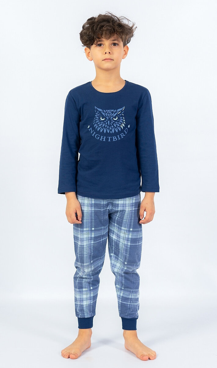 Dětské pyžamo dlouhé Sova Vienetta Kids, tmavě modrá 9 - 10 i232_8287_55455957:tmavě modrá 9 - 10