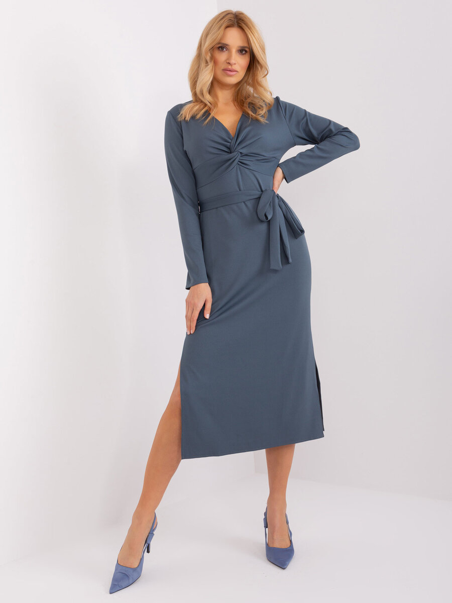 Modré elegantní dámské šaty FPrice, S/M i523_2016103499045