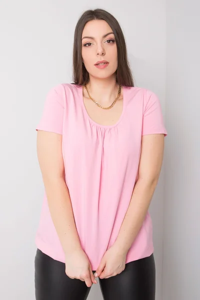 Dámská plus size růžová halenka Celeste Fashionhunters