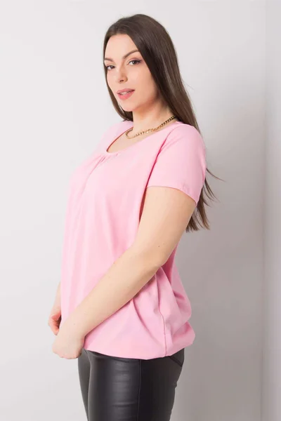 Dámská plus size růžová halenka Celeste Fashionhunters