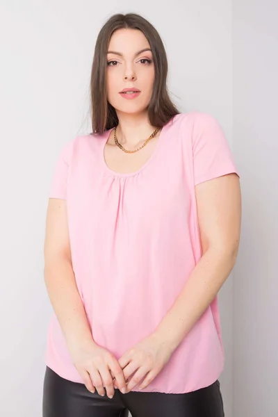 Dámská plus size růžová halenka Celeste Fashionhunters