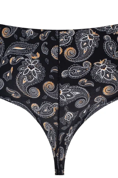 Julimex Tanga Invisible Black Paisley